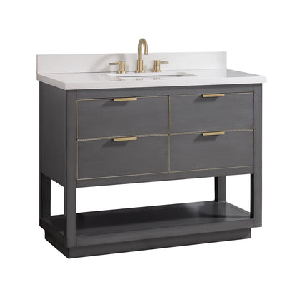 Allie 36" Freestanding Bathroom Vanity with Stone Top and Vitreous China Undermount Sink