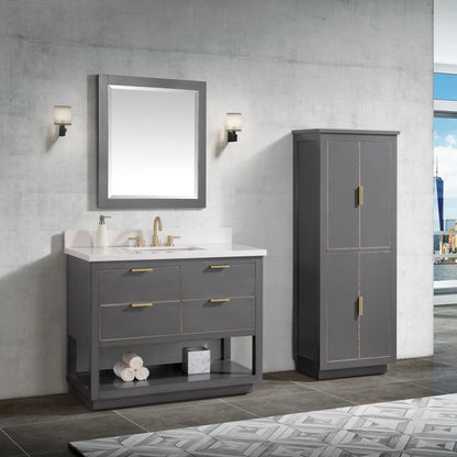 Allie 36" Freestanding Bathroom Vanity with Stone Top and Vitreous China Undermount Sink