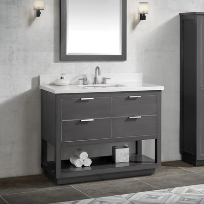 Allie 36" Freestanding Bathroom Vanity with Stone Top and Vitreous China Undermount Sink