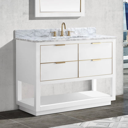 Allie 36" Freestanding Bathroom Vanity with Stone Top and Vitreous China Undermount Sink
