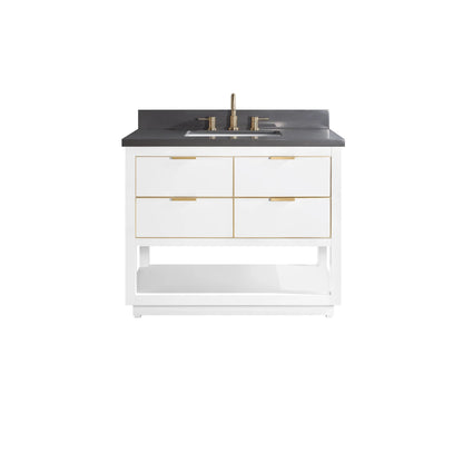 Allie 36" Freestanding Bathroom Vanity with Stone Top and Vitreous China Undermount Sink