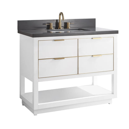 Allie 36" Freestanding Bathroom Vanity with Stone Top and Vitreous China Undermount Sink