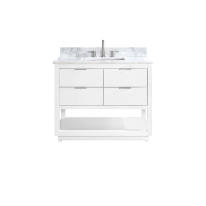 Allie 36" Freestanding Bathroom Vanity with Stone Top and Vitreous China Undermount Sink