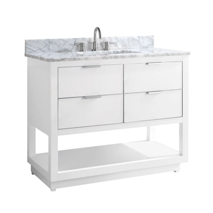 Allie 36" Freestanding Bathroom Vanity with Stone Top and Vitreous China Undermount Sink