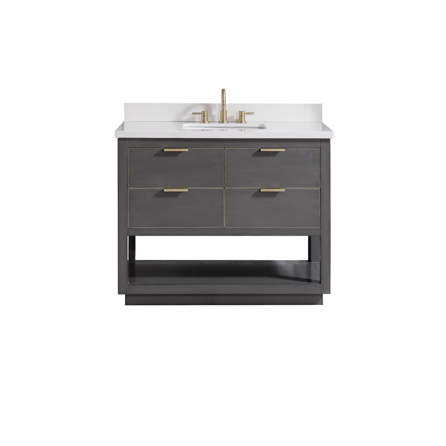 Allie 42" Freestanding Bathroom Vanity with Stone Top and Vitreous China Undermount Sink