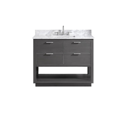 Allie 42" Freestanding Bathroom Vanity with Stone Top and Vitreous China Undermount Sink