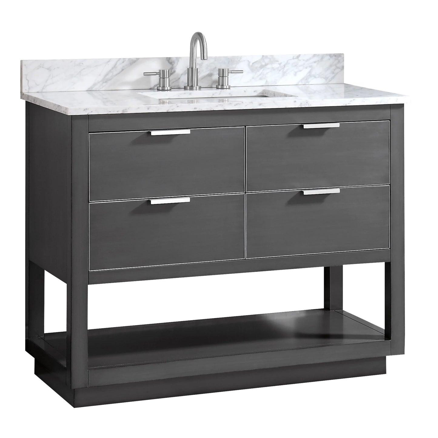 Allie 42" Freestanding Bathroom Vanity with Stone Top and Vitreous China Undermount Sink