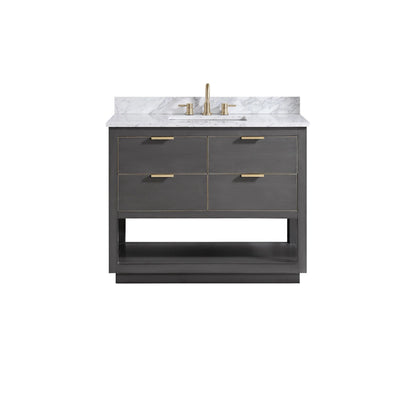 Allie 42" Freestanding Bathroom Vanity with Stone Top and Vitreous China Undermount Sink