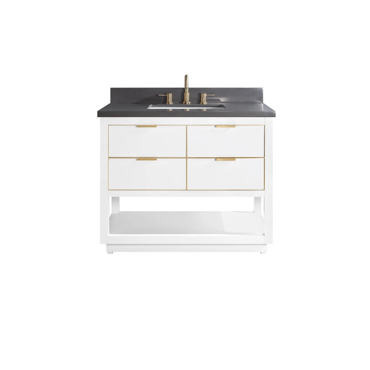 Allie 42" Freestanding Bathroom Vanity with Stone Top and Vitreous China Undermount Sink