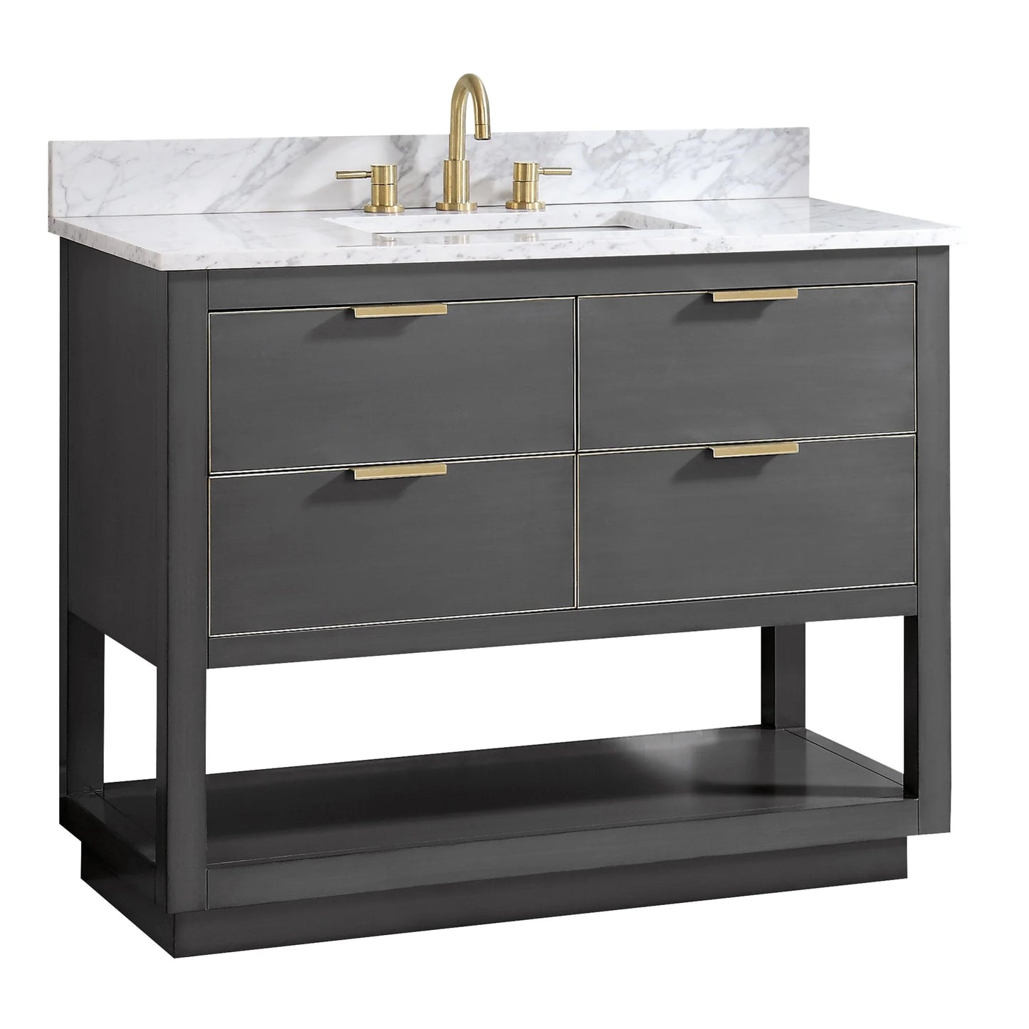 Allie 42" Freestanding Bathroom Vanity with Stone Top and Vitreous China Undermount Sink