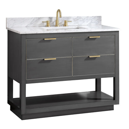 Allie 42" Freestanding Bathroom Vanity with Stone Top and Vitreous China Undermount Sink