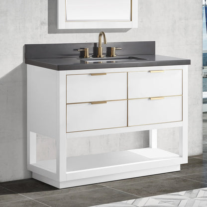Allie 42" Freestanding Bathroom Vanity with Stone Top and Vitreous China Undermount Sink