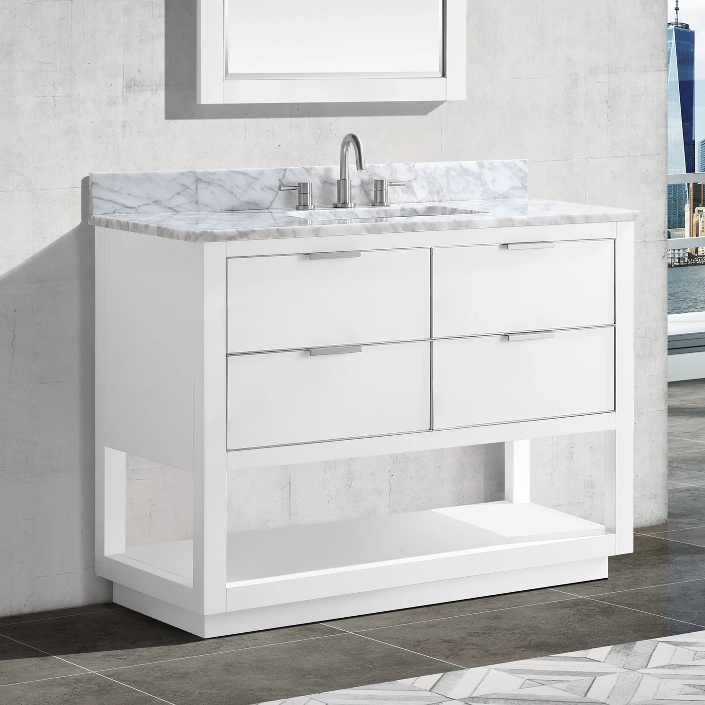 Allie 42" Freestanding Bathroom Vanity with Stone Top and Vitreous China Undermount Sink