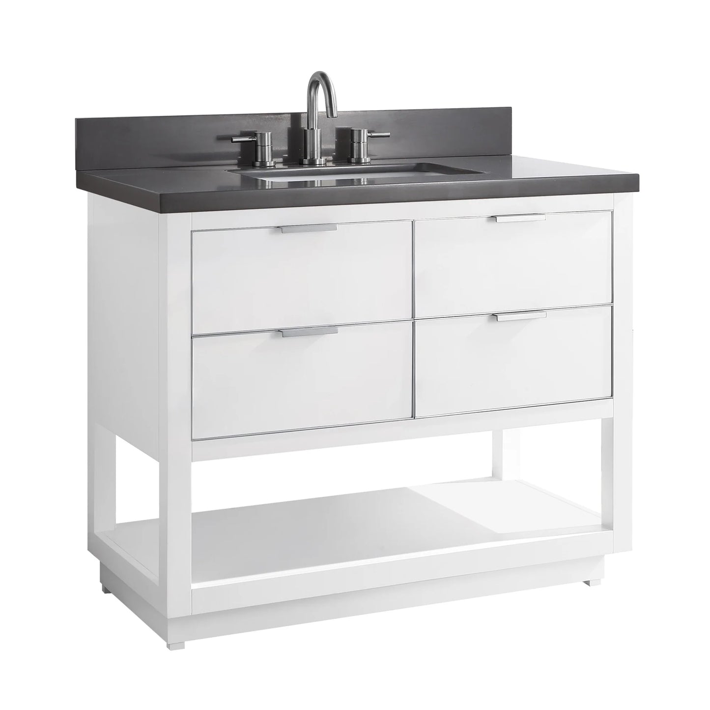 Allie 42" Freestanding Bathroom Vanity with Stone Top and Vitreous China Undermount Sink