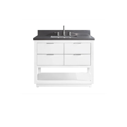Allie 42" Freestanding Bathroom Vanity with Stone Top and Vitreous China Undermount Sink