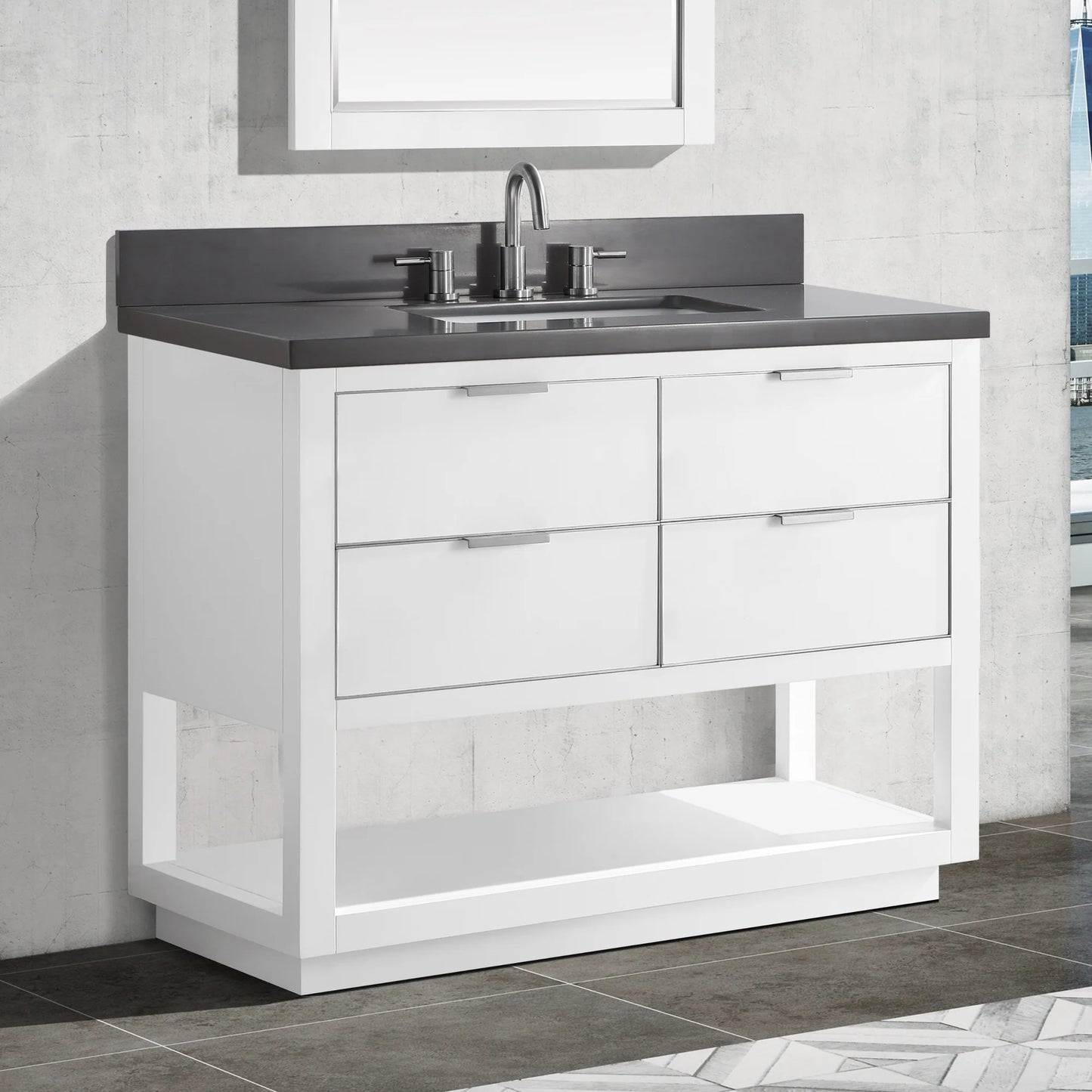 Allie 42" Freestanding Bathroom Vanity with Stone Top and Vitreous China Undermount Sink