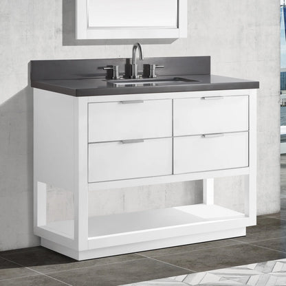 Allie 42" Freestanding Bathroom Vanity with Stone Top and Vitreous China Undermount Sink