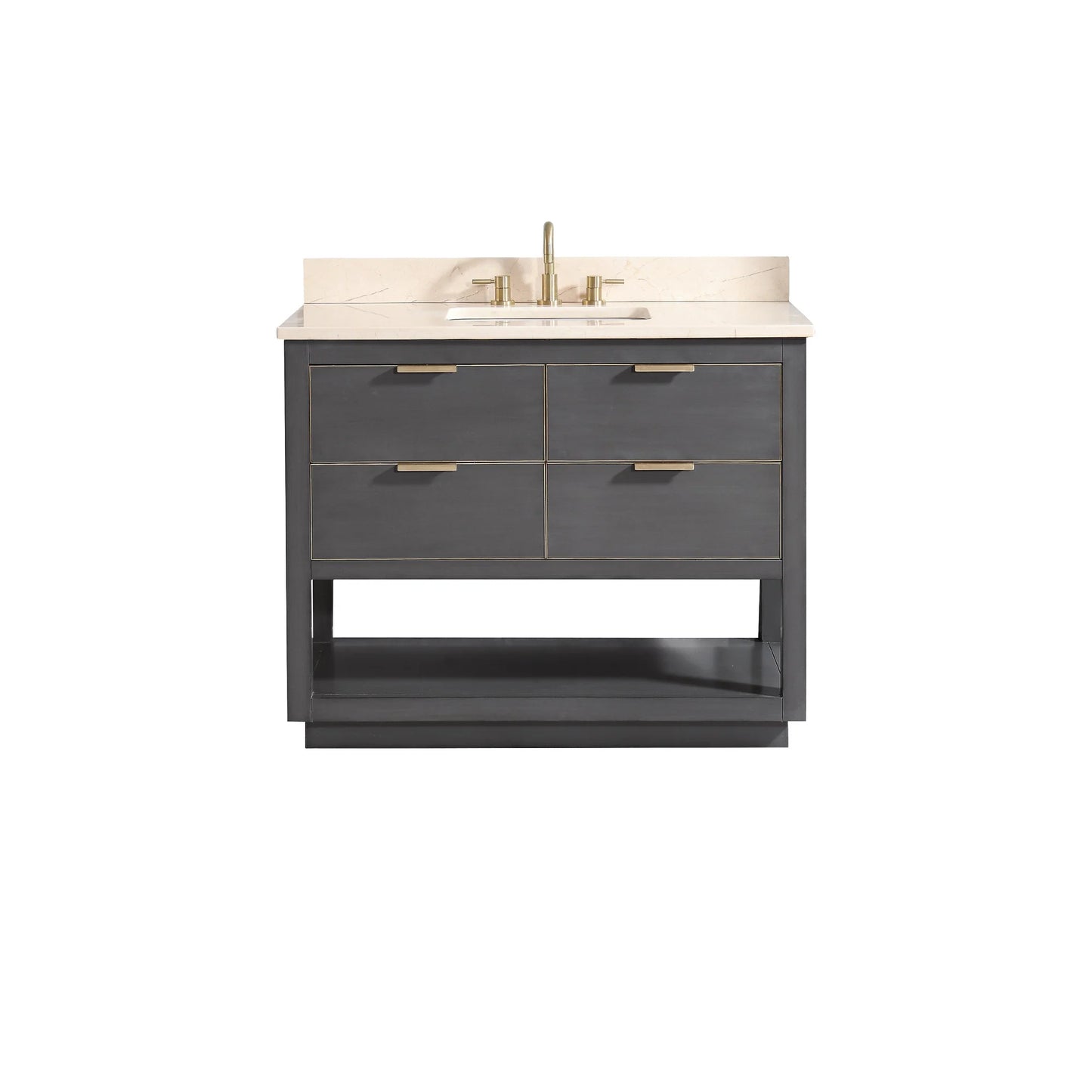 Allie 42" Freestanding Bathroom Vanity with Stone Top and Vitreous China Undermount Sink