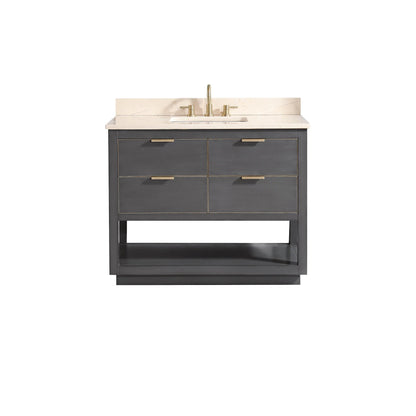 Allie 42" Freestanding Bathroom Vanity with Stone Top and Vitreous China Undermount Sink