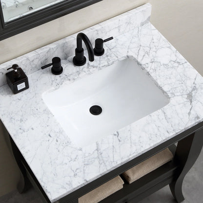 Baek undermount bathroom sink in vitreous china, rectangular