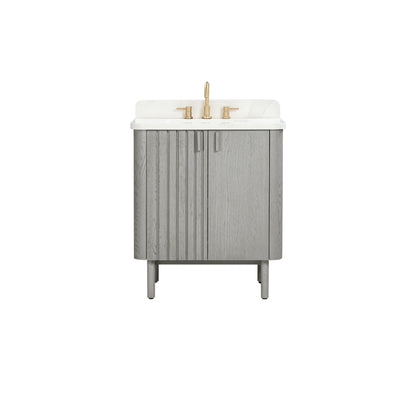 Blakely 30" Freestanding Bathroom Vanity with Calacatta White Quartz Top and Vitreous China Undermount Sink