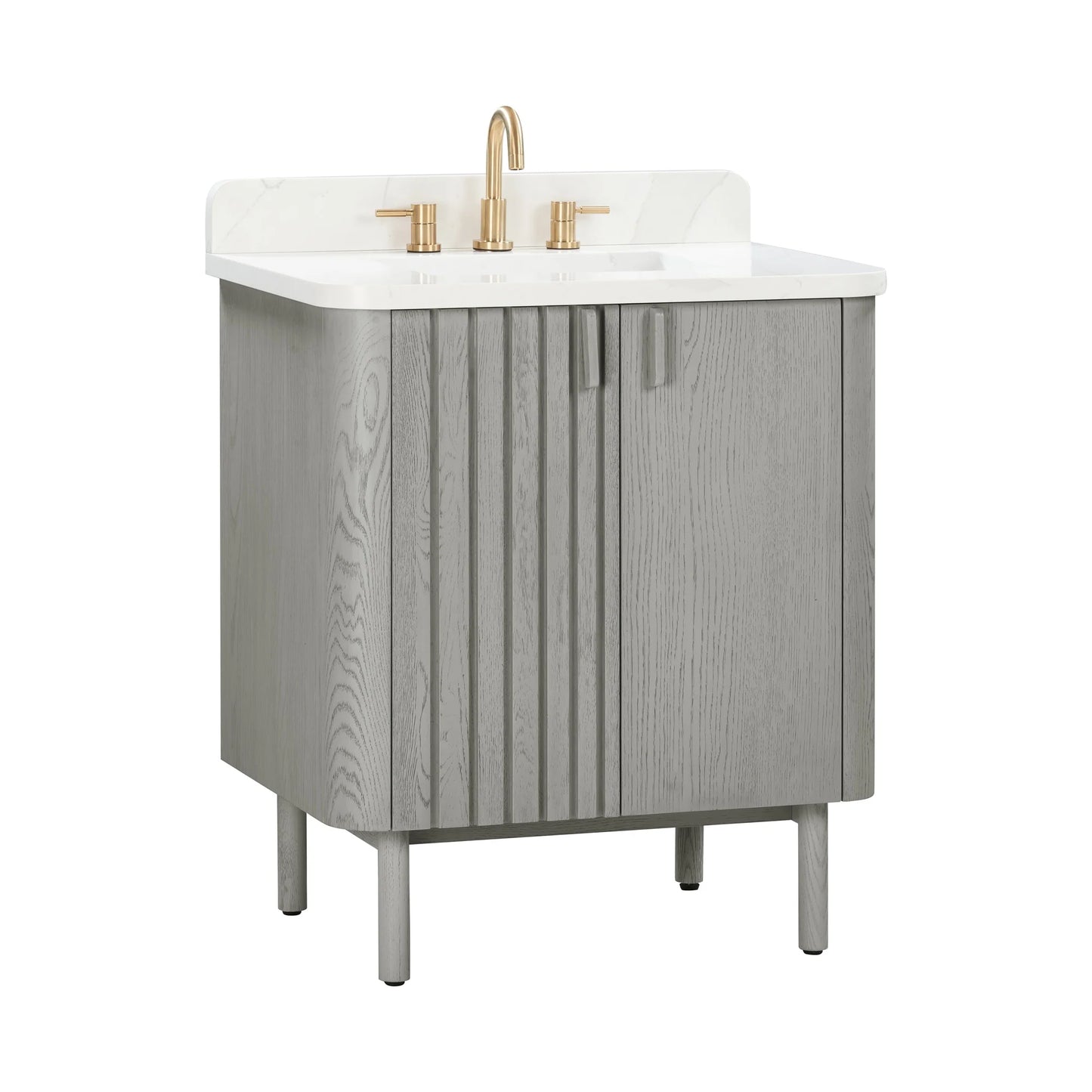 Blakely 30" Freestanding Bathroom Vanity with Calacatta White Quartz Top and Vitreous China Undermount Sink