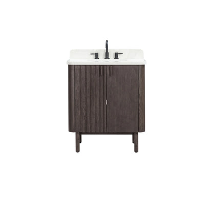 Blakely 30" Freestanding Bathroom Vanity with Calacatta White Quartz Top and Vitreous China Undermount Sink