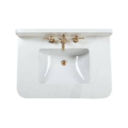 Blakely 30" Freestanding Bathroom Vanity with Calacatta White Quartz Top and Vitreous China Undermount Sink
