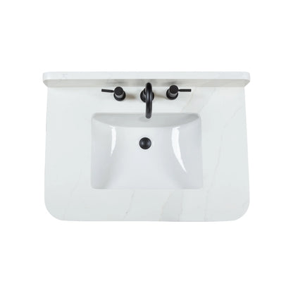 Blakely 30" Freestanding Bathroom Vanity with Calacatta White Quartz Top and Vitreous China Undermount Sink