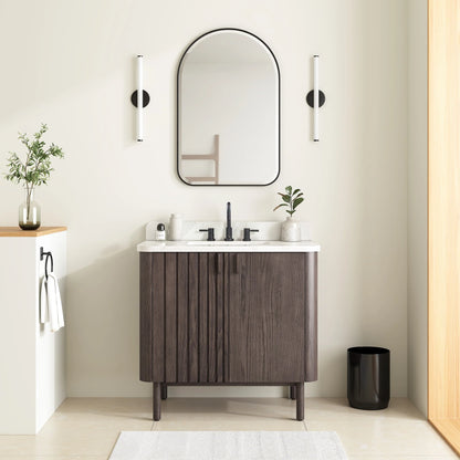 Blakely 36" Freestanding Bathroom Vanity with Calacatta White Quartz Top and Vitreous China Undermount Sink