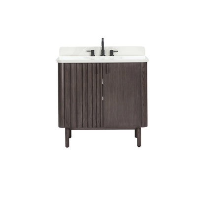Blakely 36" Freestanding Bathroom Vanity with Calacatta White Quartz Top and Vitreous China Undermount Sink