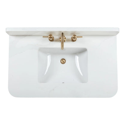 Blakely 36" Freestanding Bathroom Vanity with Calacatta White Quartz Top and Vitreous China Undermount Sink