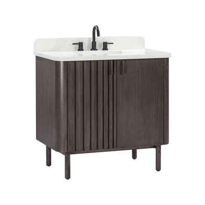 Blakely 36" Freestanding Bathroom Vanity with Calacatta White Quartz Top and Vitreous China Undermount Sink