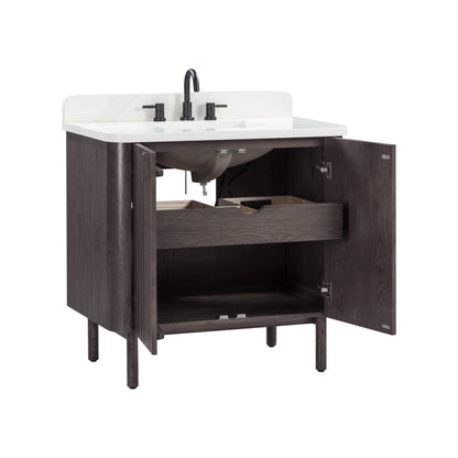 Blakely 36" Freestanding Bathroom Vanity with Calacatta White Quartz Top and Vitreous China Undermount Sink