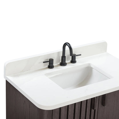 Blakely 36" Freestanding Bathroom Vanity with Calacatta White Quartz Top and Vitreous China Undermount Sink