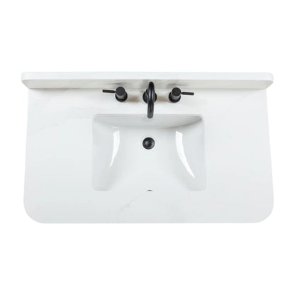 Blakely 36" Freestanding Bathroom Vanity with Calacatta White Quartz Top and Vitreous China Undermount Sink