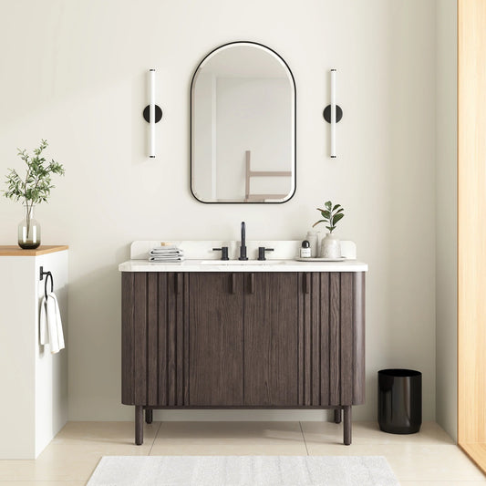 Blakely 48" Freestanding Bathroom Vanity with Calacatta White Quartz Top and Vitreous China Undermount Sink