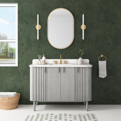 Blakely 48" Freestanding Bathroom Vanity with Calacatta White Quartz Top and Vitreous China Undermount Sink
