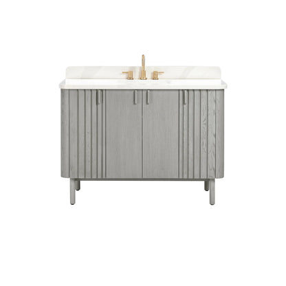 Blakely 48" Freestanding Bathroom Vanity with Calacatta White Quartz Top and Vitreous China Undermount Sink