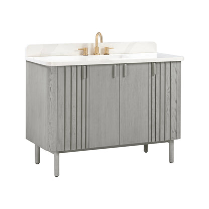 Blakely 48" Freestanding Bathroom Vanity with Calacatta White Quartz Top and Vitreous China Undermount Sink