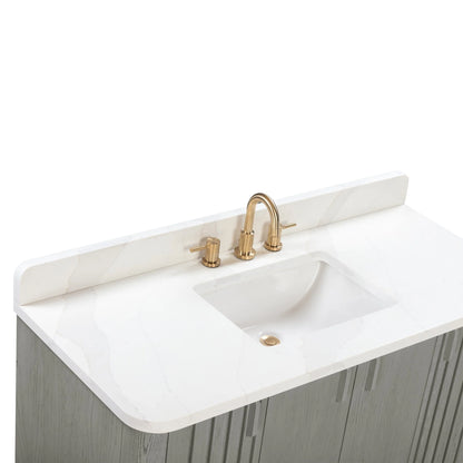 Blakely 48" Freestanding Bathroom Vanity with Calacatta White Quartz Top and Vitreous China Undermount Sink