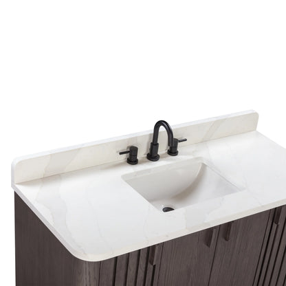 Blakely 48" Freestanding Bathroom Vanity with Calacatta White Quartz Top and Vitreous China Undermount Sink