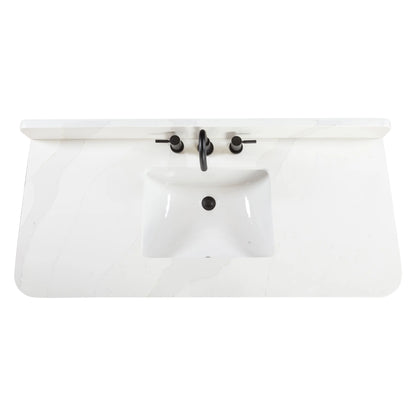 Blakely 48" Freestanding Bathroom Vanity with Calacatta White Quartz Top and Vitreous China Undermount Sink