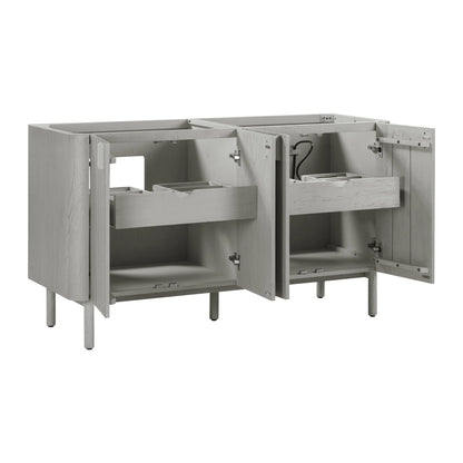 Blakely 60" Freestanding Bathroom Vanity with Calacatta White Quartz Top and Vitreous China Undermount Sinks