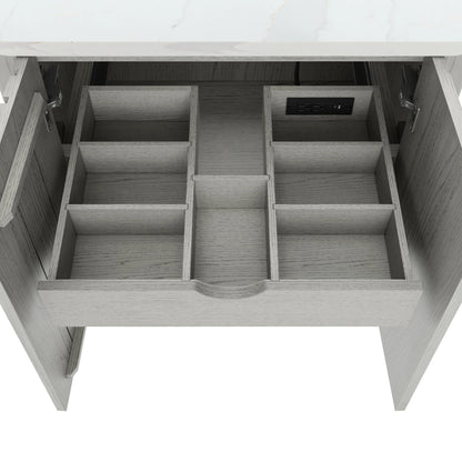 Blakely 72" Freestanding Bathroom Vanity with Calacatta White Quartz Top and Vitreous China Undermount Sinks