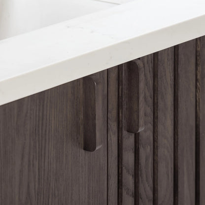 Blakely 72" Freestanding Bathroom Vanity with Calacatta White Quartz Top and Vitreous China Undermount Sinks