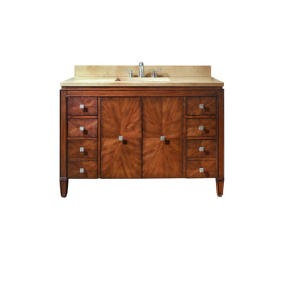 Brentwood 49" Freestanding Bathroom Vanity with Carrara White Natural Marble Top and Vitreous China Undermount Sink