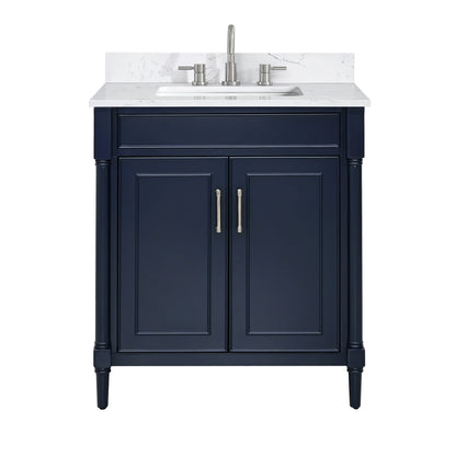 Bristol 30" Freestanding Bathroom Vanity with Stone Top and Vitreous China Undermount Sink