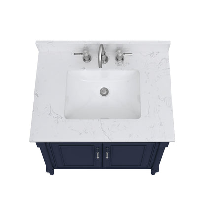 Bristol 30" Freestanding Bathroom Vanity with Stone Top and Vitreous China Undermount Sink