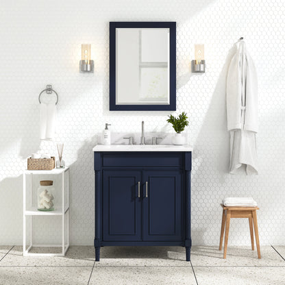 Bristol 30" Freestanding Bathroom Vanity with Stone Top and Vitreous China Undermount Sink